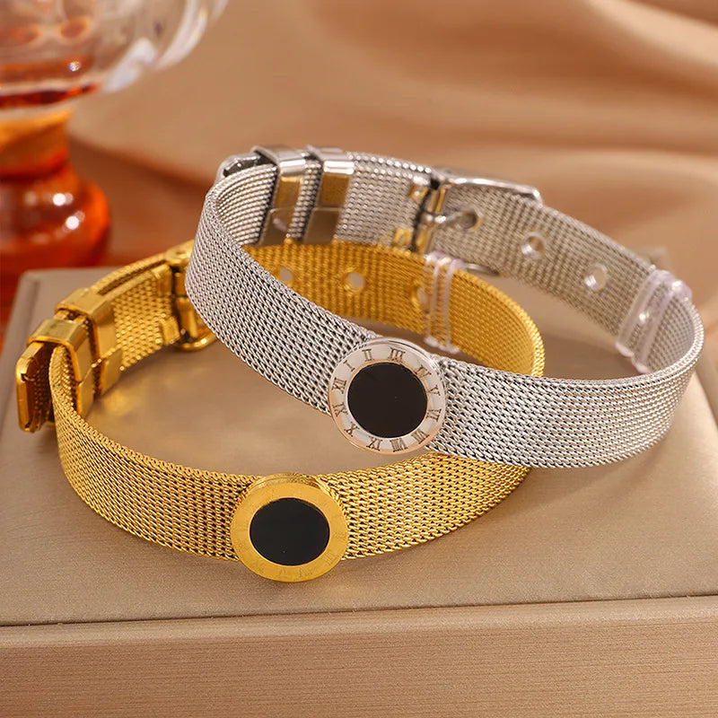 Bracelet Maille Milanaise Médaillon Romain