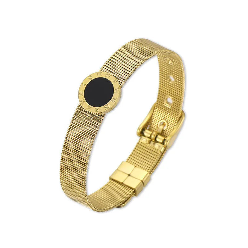 Bracelet Maille Milanaise Médaillon Romain