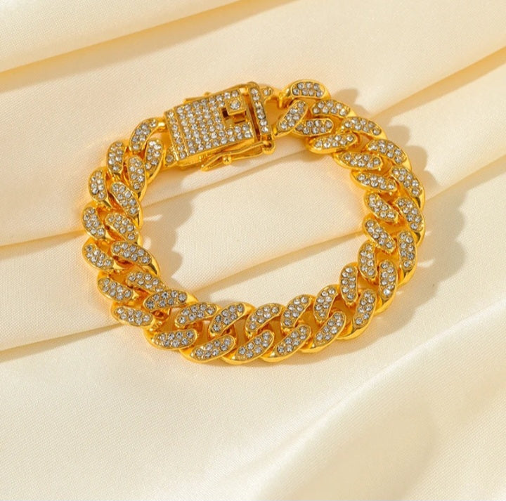 Bracelet Chaîne Cubaine · Or & Argent - L'élégance D’été