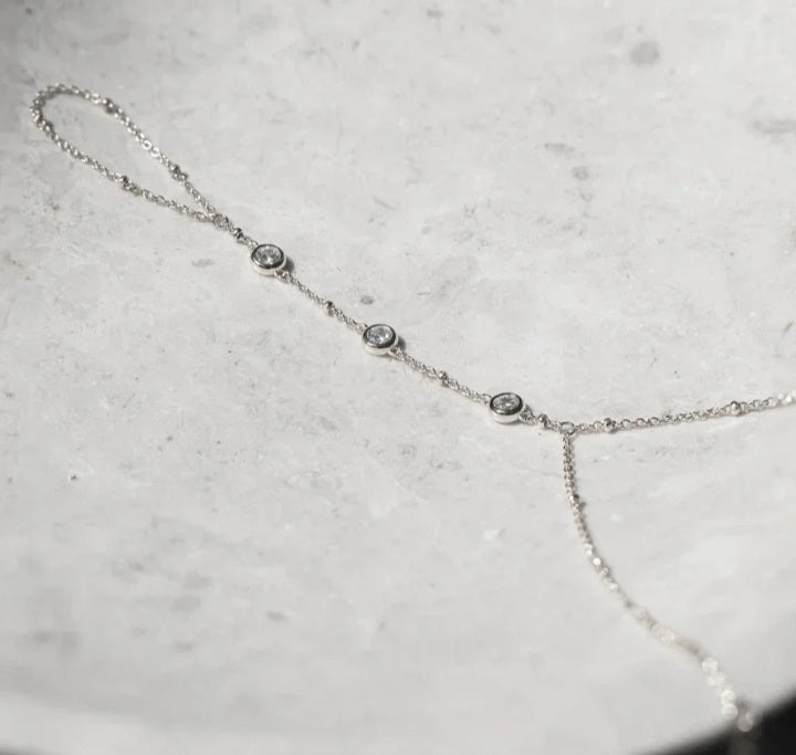 Bracelet Chaîne Acier & Zircon – Plaqué Or, Waterproof & Élégant