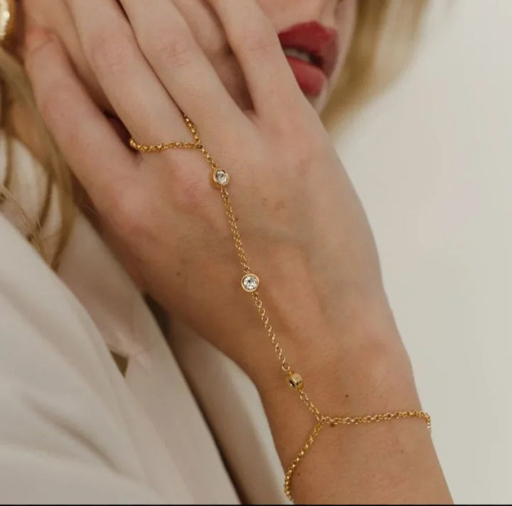 Bracelet Chaîne Acier & Zircon – Plaqué Or, Waterproof & Élégant