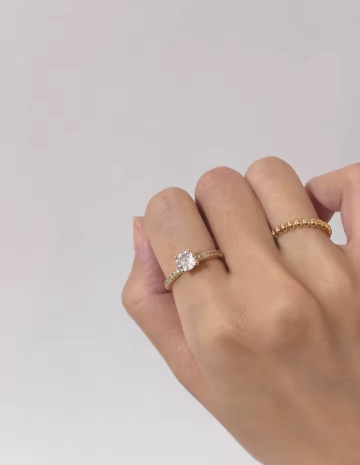 Bague Éclat  Pierre Scintillante Ajustable