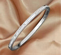 Bracelet Jonc Acier Inoxydable & Zircon Cubique – Imperméable | Or & Argent