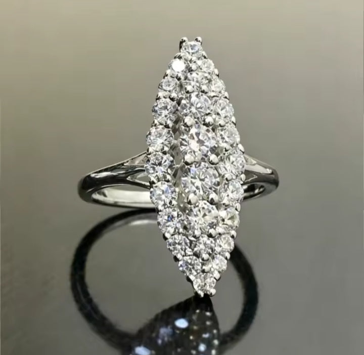 Bague Marquise Dorée Luxe Ajustable
