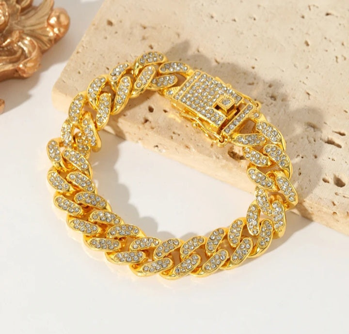 Bracelet Chaîne Cubaine · Or & Argent - L'élégance D’été