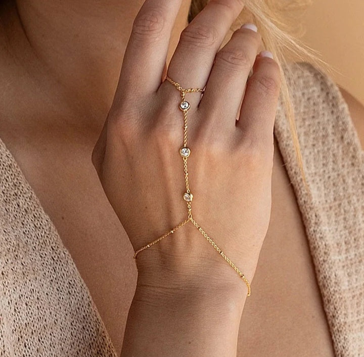 Bracelet Chaîne Acier & Zircon – Plaqué Or, Waterproof & Élégant