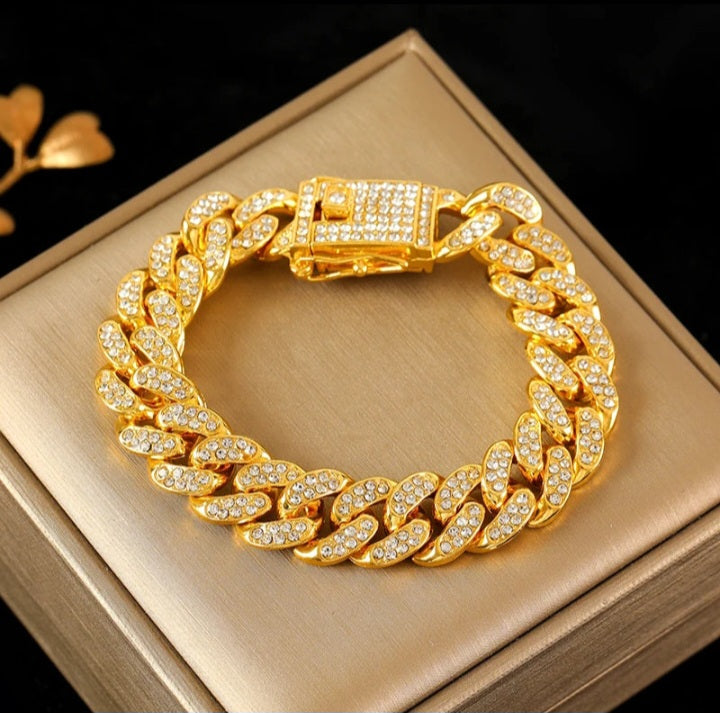 Bracelet Chaîne Cubaine · Or & Argent - L'élégance D’été