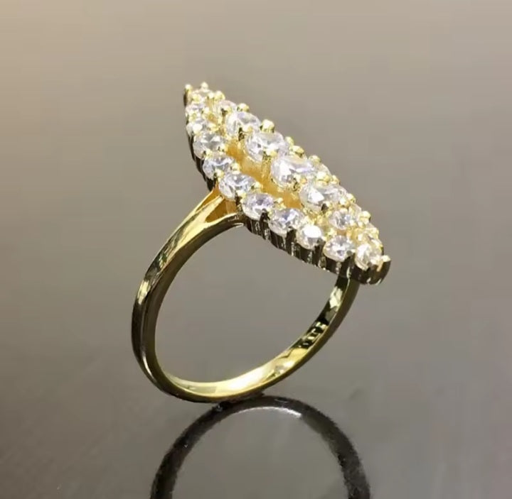 Bague Marquise Dorée Luxe Ajustable