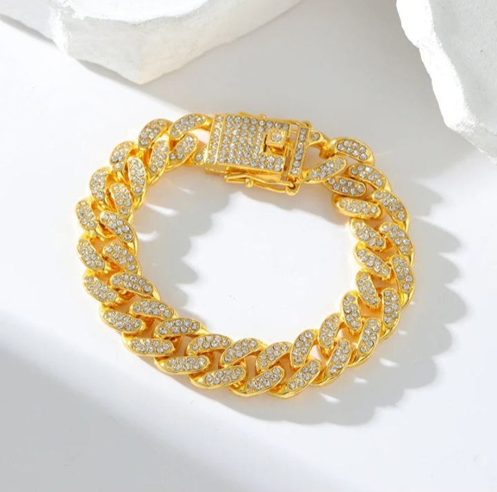 Bracelet Chaîne Cubaine · Or & Argent - L'élégance D’été