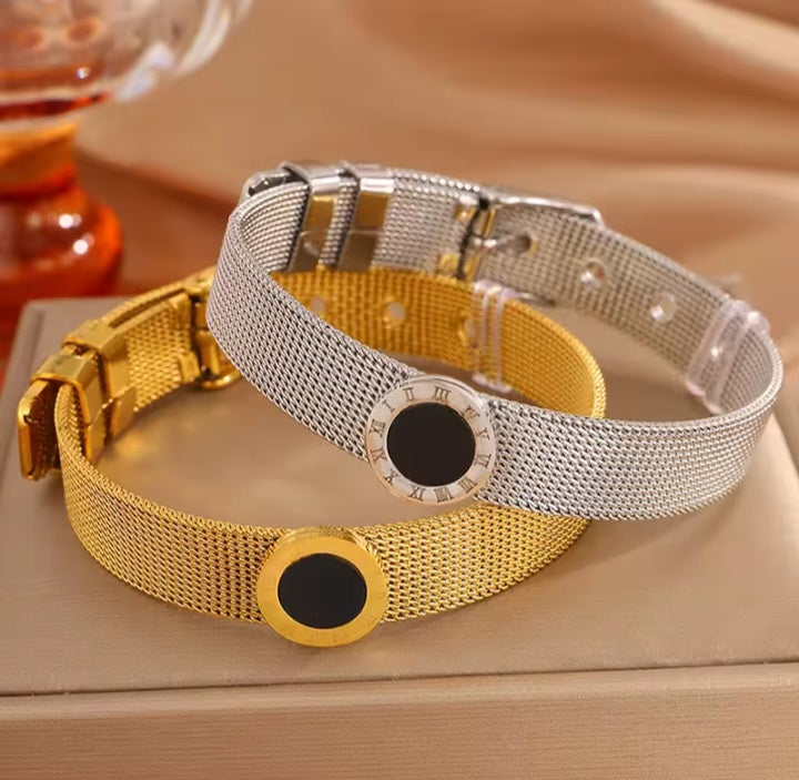 Bracelet Maille Milanaise Médaillon Romain
