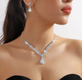 Parure Goutte de Cristal 3 Pièces – Collier & Boucles d'Oreilles | Soirée & Mariage